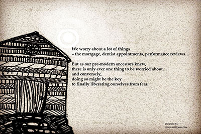 drawing of a cottage